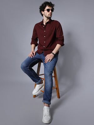 Classic Regular Fit Floral Printed Opaque Cotton Casual Shirt