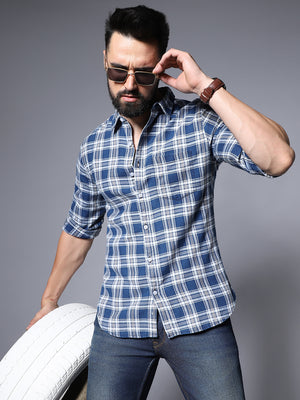 Classic Regular Fit Tartan Checked Pure Cotton Casual Shirt