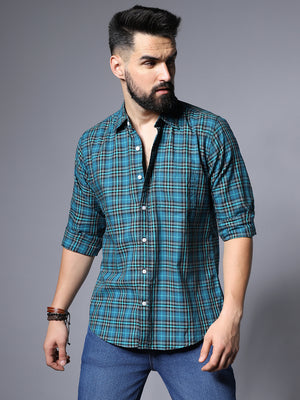 Tartan Checked Cotton Casual Shirt