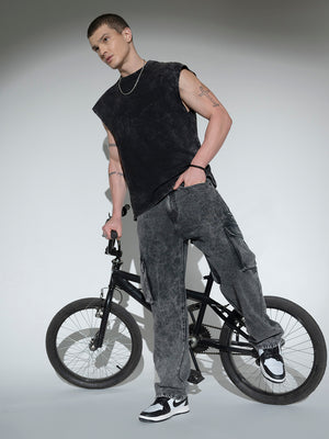 Hubberholme Men Clean Look Relaxed Fit Heavy Fade Pure Cotton Jeans