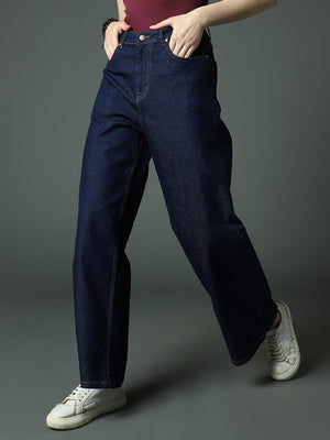 Women Clean look Wide Leg High-Rise Stretchable Jeans