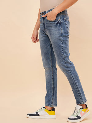 Men Straight Fit Heavy Fade Stretchable Jeans