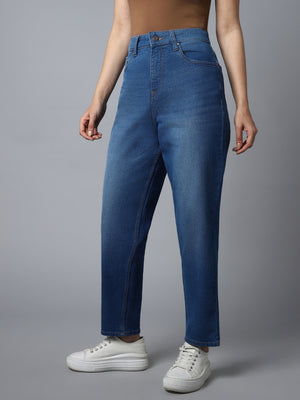 Women High-Rise Clean Look Light Fade Cotton Jeans