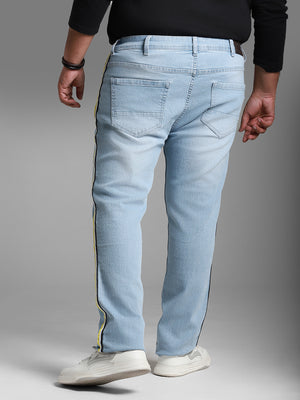 Plus Size Men Slim Fit Light Fade Clean Look Stretchable Jeans