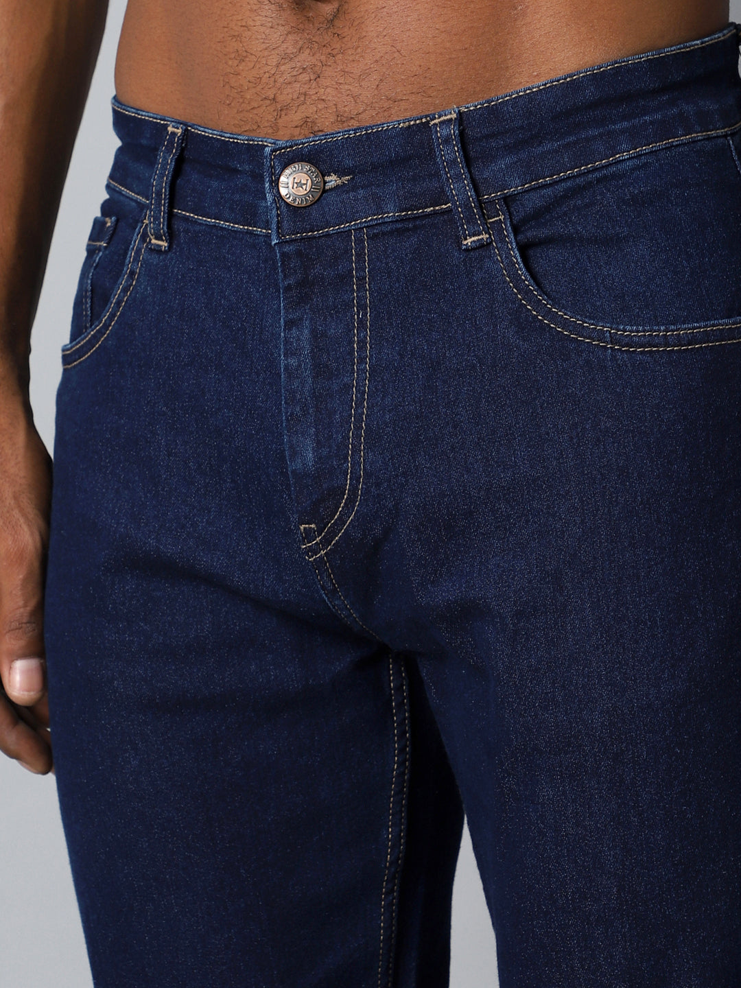Men Blue Straight Fit Stretchable Jeans