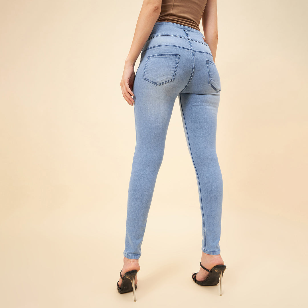Women Blue Slim Fit High-Rise Clean Look Stretchable Jeans