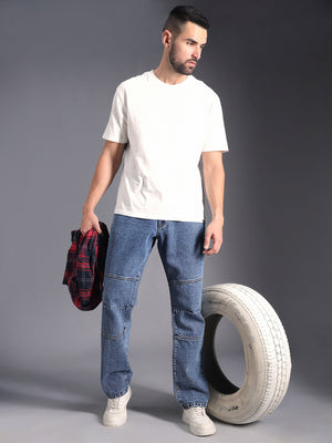 Men Straight Fit Heavy Fade Cotton Jeans