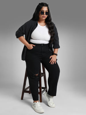 Women Plus Size High-Rise Jeans