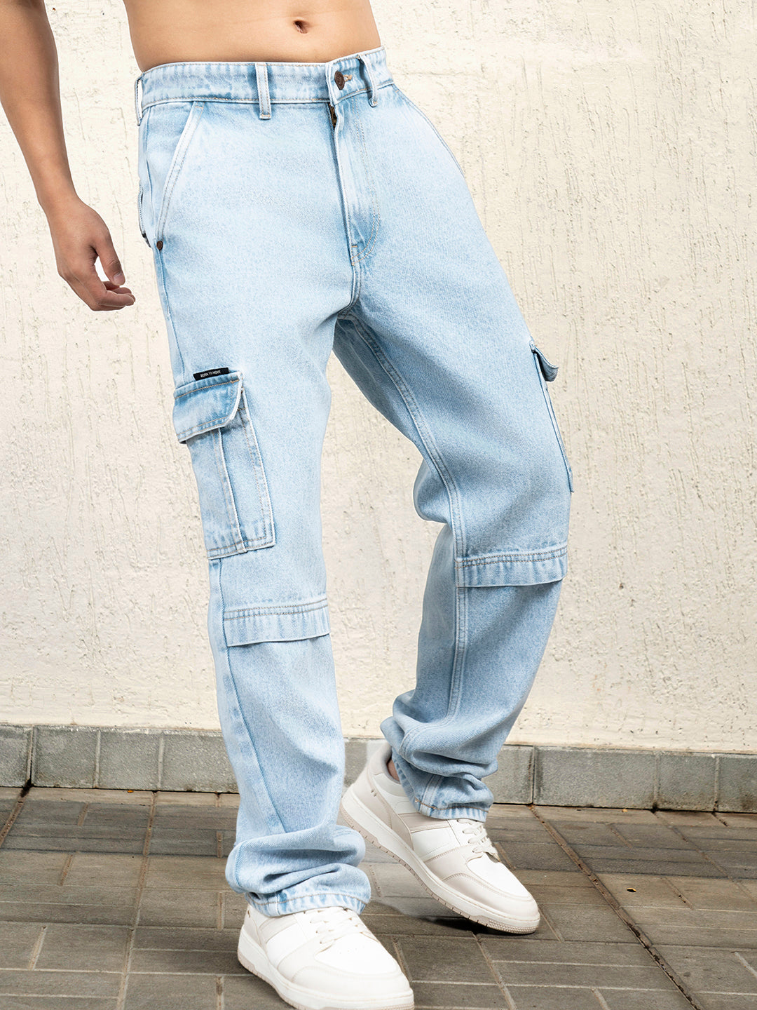 Hubberholme Men Relaxed Fit Cotton Cargo Jeans