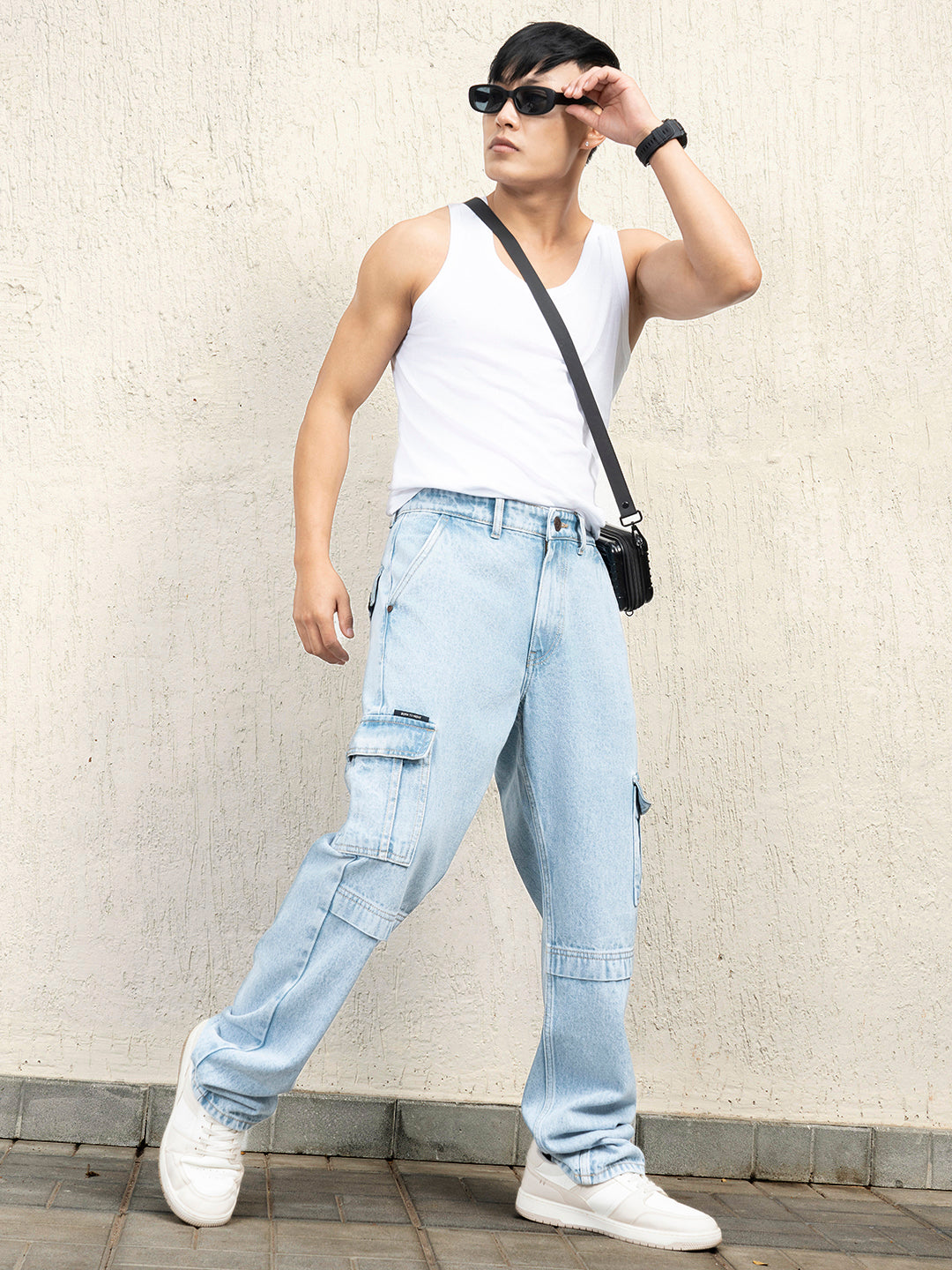 Hubberholme Men Relaxed Fit Cotton Cargo Jeans