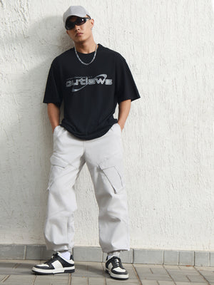 Hubberholme Pure Cotton Graphic Printed Drop Shoulder Relaxed Fit T-shirt