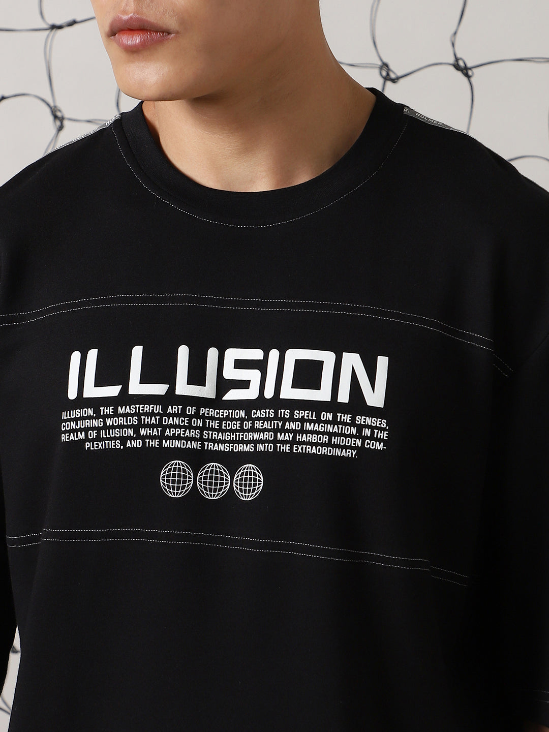 Hubberholme Men Graphic Printed Round Neck Cotton Oversized T-shirt