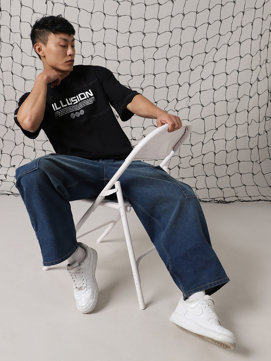 Hubberholme Men Graphic Printed Round Neck Cotton Oversized T-shirt