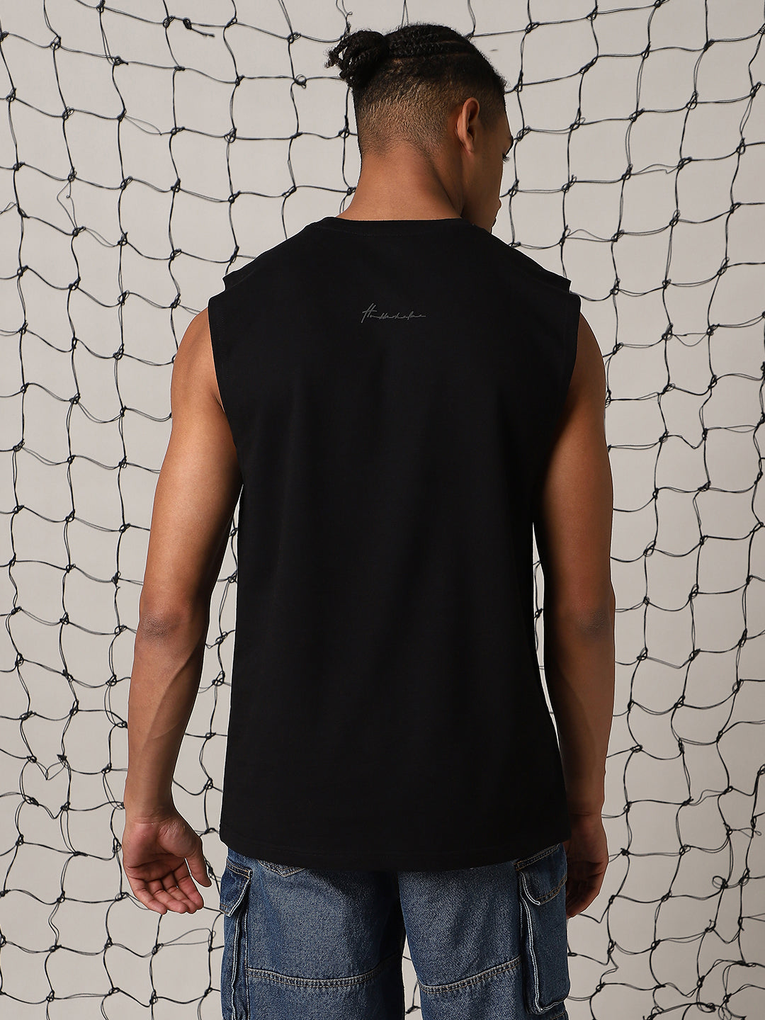 Hubberholme Men Round Neck Cotton Oversized Vest Sleeveless T-shirt