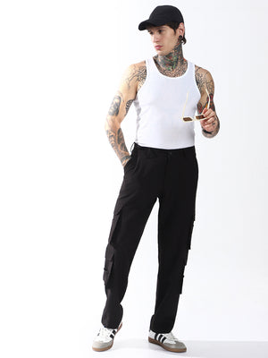 Hubberholme Men Relaxed Straight Leg Easy Wash Korean Trousers