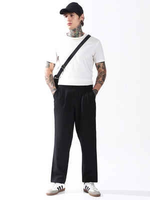 Hubberholme Men Relaxed Straight Leg Easy Wash Korean Trousers