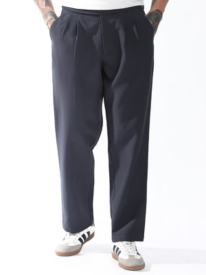 Hubberholme Men Relaxed Straight Leg Easy Wash Korean Trousers