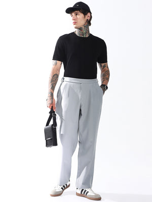 Hubberholme Men Relaxed Straight Leg Easy Wash Korean Trousers