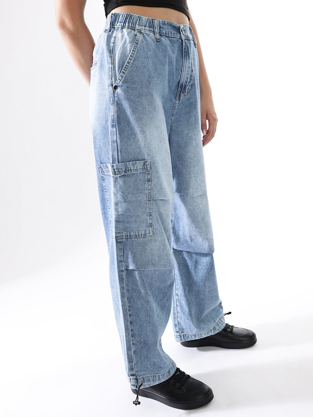 Hubberholme Women Washed Baggy High-rise   Jeans