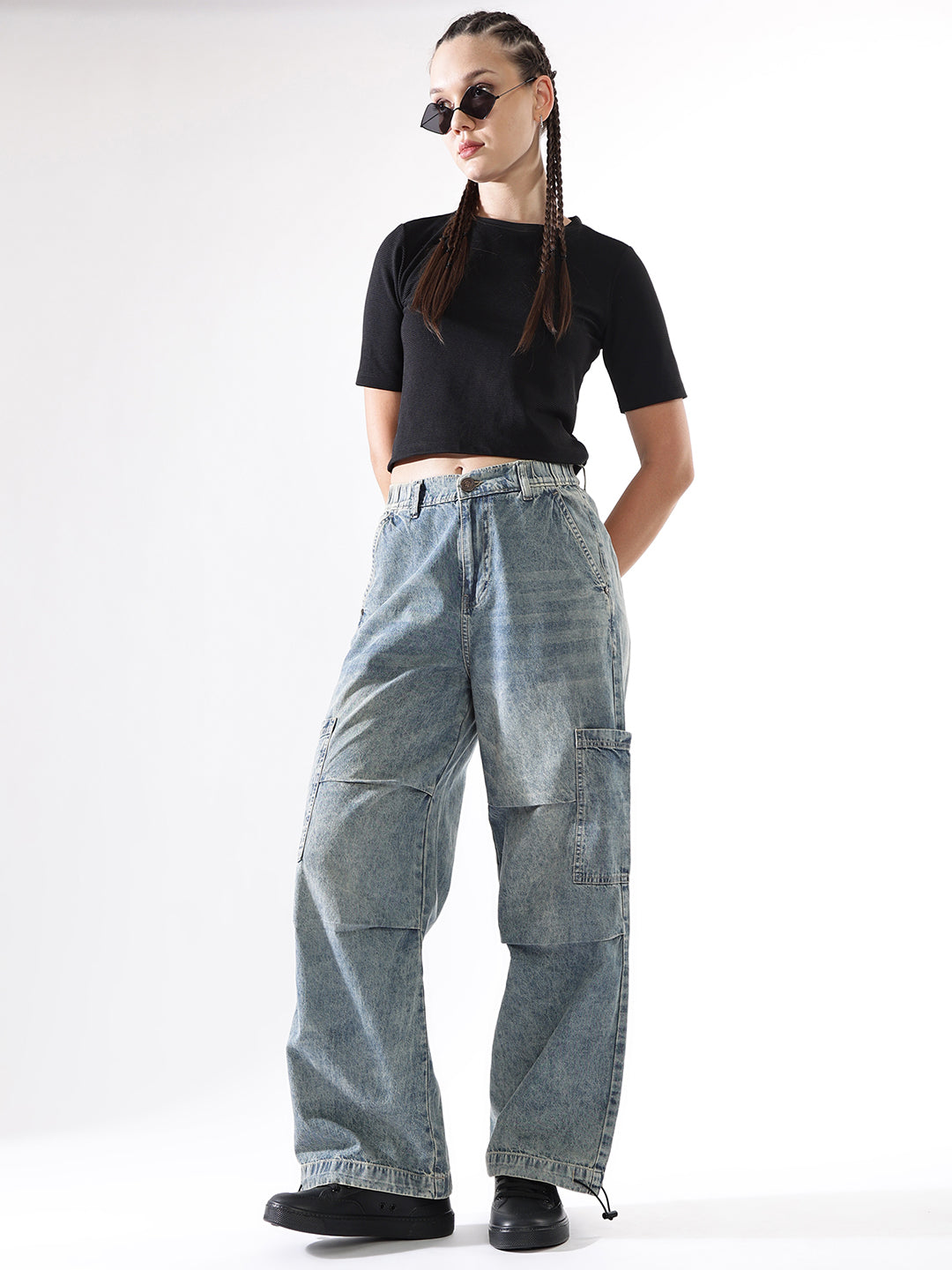 Hubberholme Women Washed Baggy High-rise   Jeans
