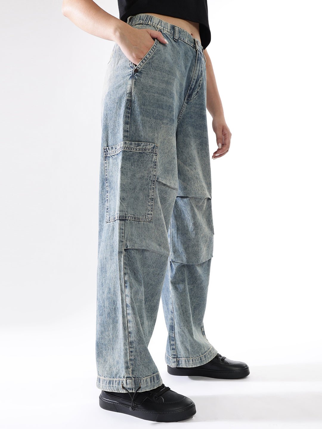 Hubberholme Women Washed Baggy High-rise   Jeans