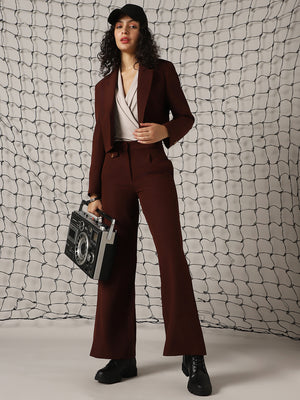 Hubberholme Women Solid Regular length Wide leg Trousers