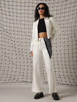 Hubberholme Women Solid Regular length Wide leg Trousers