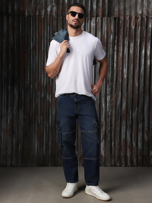 High Star Men Cotton Washed Straight Fit Mid-Rise Jeans