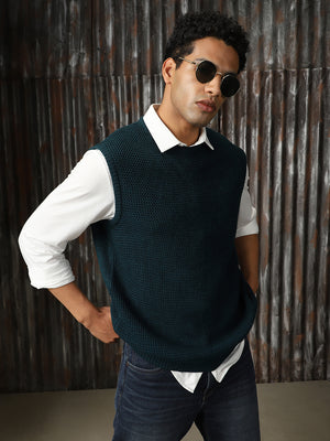 Men Knitted Acrylic Relaxed Fit Round neck Sleeveless Sweaters