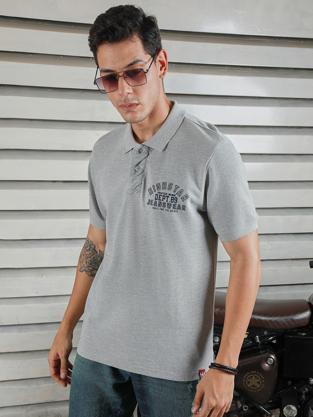 Polo Collar Short Sleeves Cotton T-shirt
