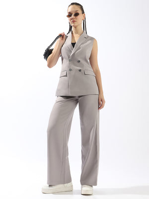 High Star Notched Lapel Collar Neck Waistcoat With Trousers Co-Ords