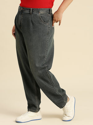 Women Plus Size Comfort Mom Fit Cotton High-Rise Jeans