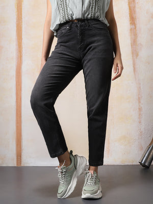 High Star Women Washed Slim Mom Jeans