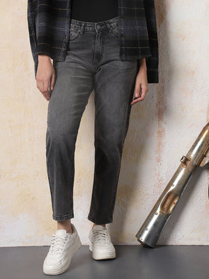 High Star Women Washed Slim Mom Jeans