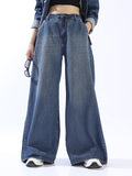 High Star spring summer Women Comfort Wide Leg High-Rise Jeans