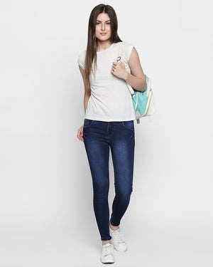Women Blue Slim Fit High-Rise Clean Look Stretchable Jeans