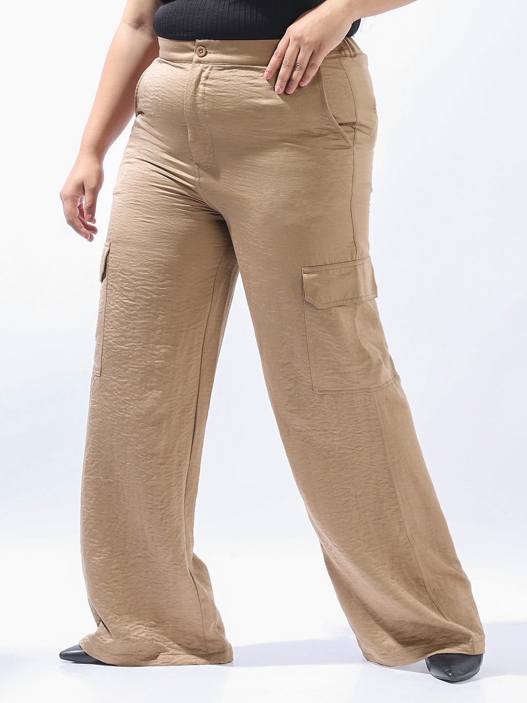High Star Plus Size Women Wide Leg Fit Casual Korean Trouser