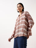 High Star Women Comfort Fit Dyed Spread Collar Casual Shirt