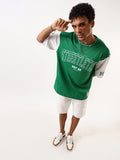 Hubberholme Men Typography Printed Round Neck Oversized T-shirt