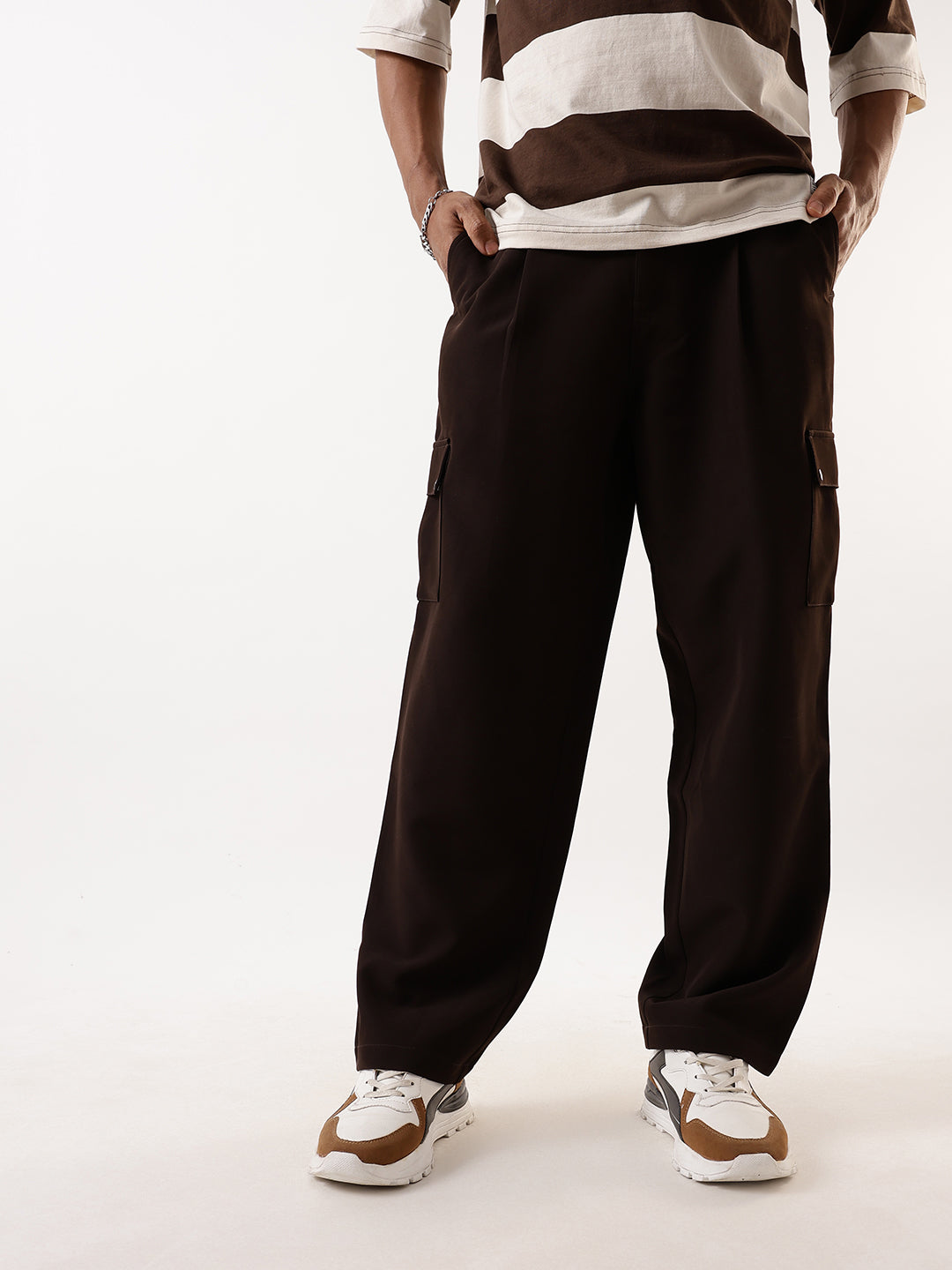 High Star Men Relaxed Easy Wash Pleated Korean Trousers
