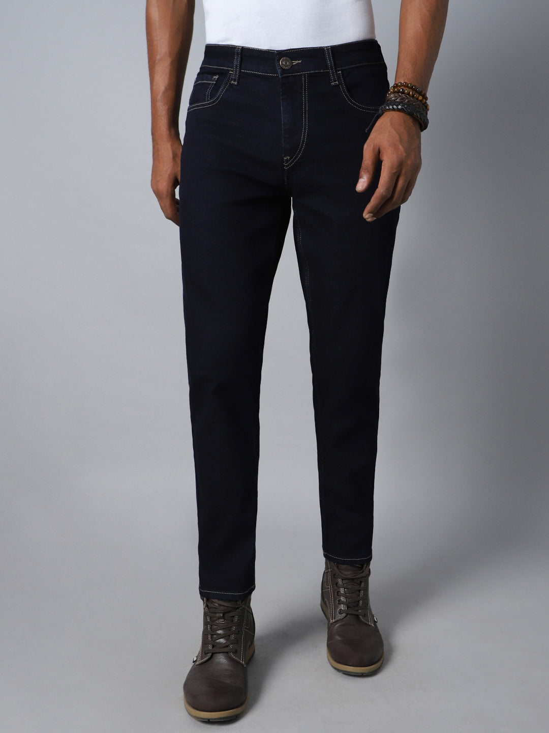 Men Blue Tapered Fit Stretchable Jeans