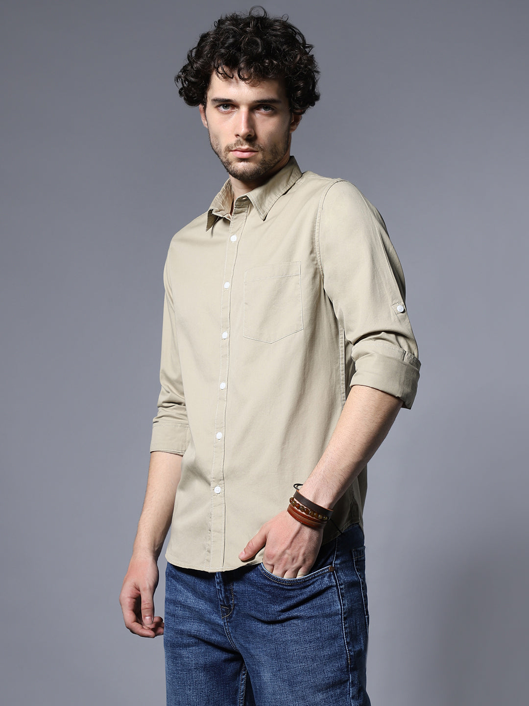 Classic Opaque Pure Cotton Casual Shirt