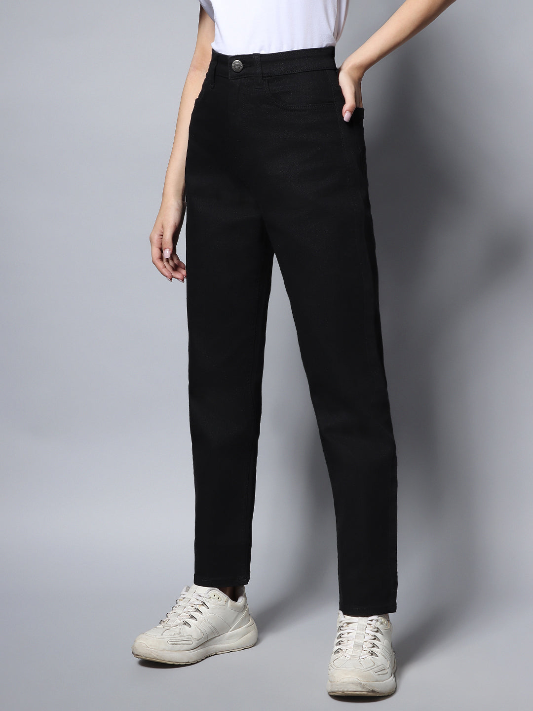 Stretch Dad Fit Clean Look Jeans