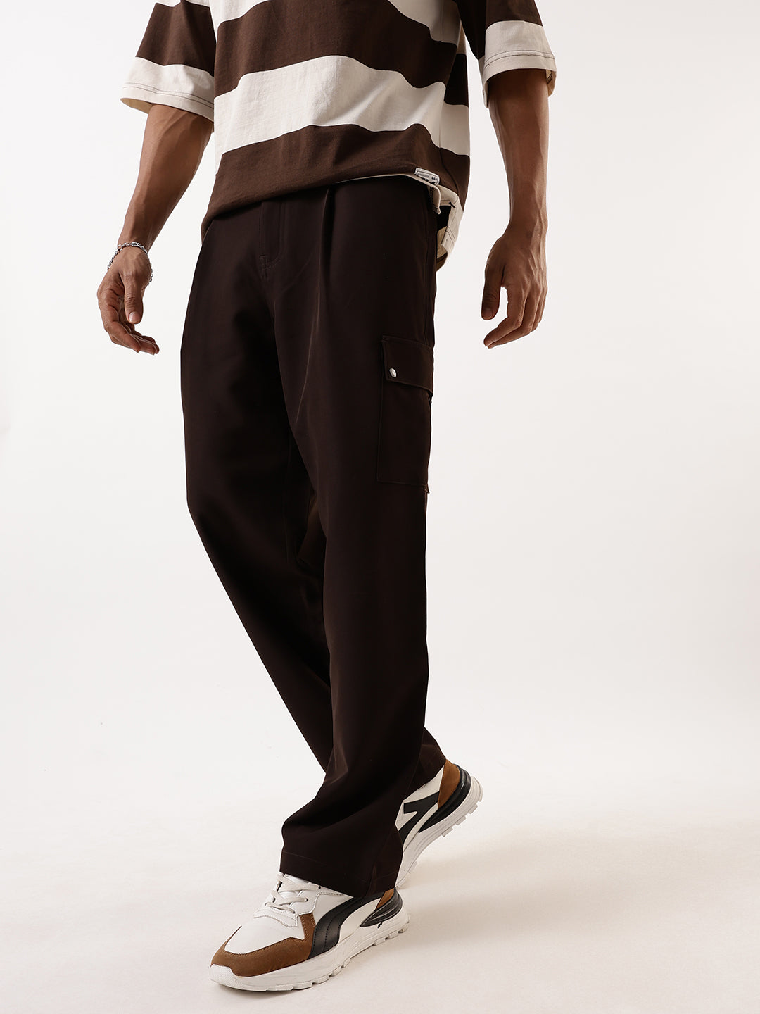 High Star Men Relaxed Easy Wash Pleated Korean Trousers