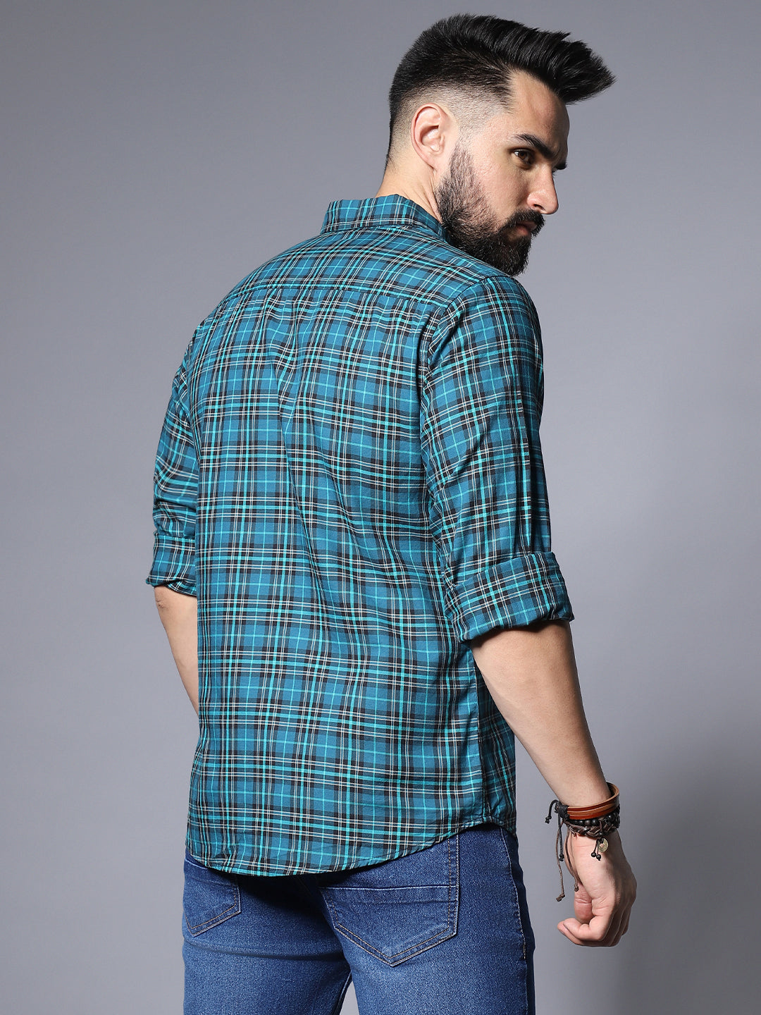 Tartan Checked Cotton Casual Shirt