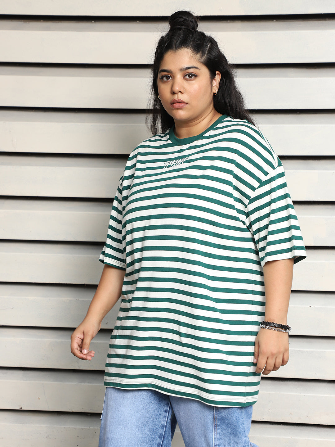 Pure Cotton Plus Size Drop-Shoulder Sleeves Oversized T-shirt
