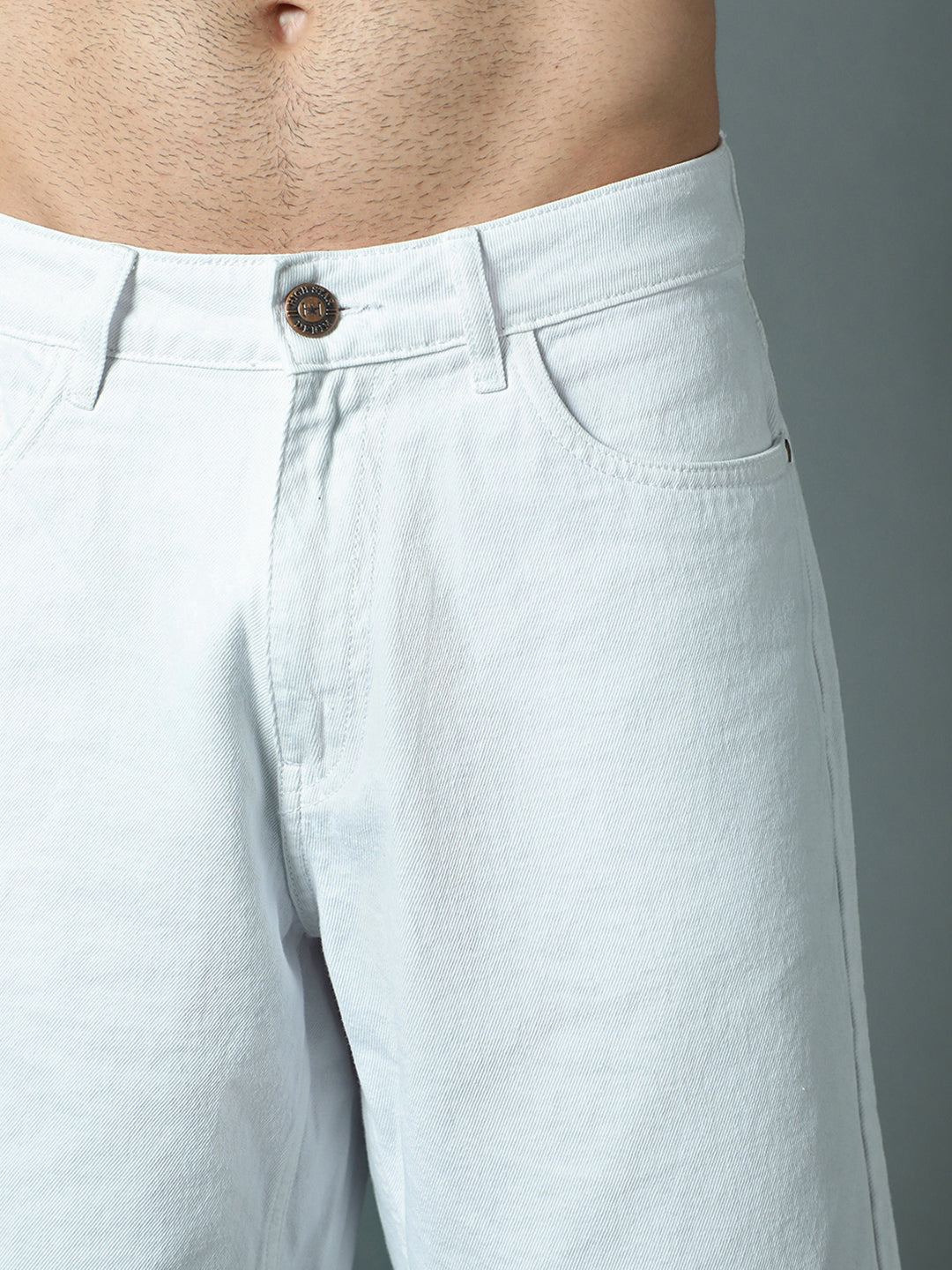Men Mid-Rise Loose Fit Pure Cotton Chino Shorts