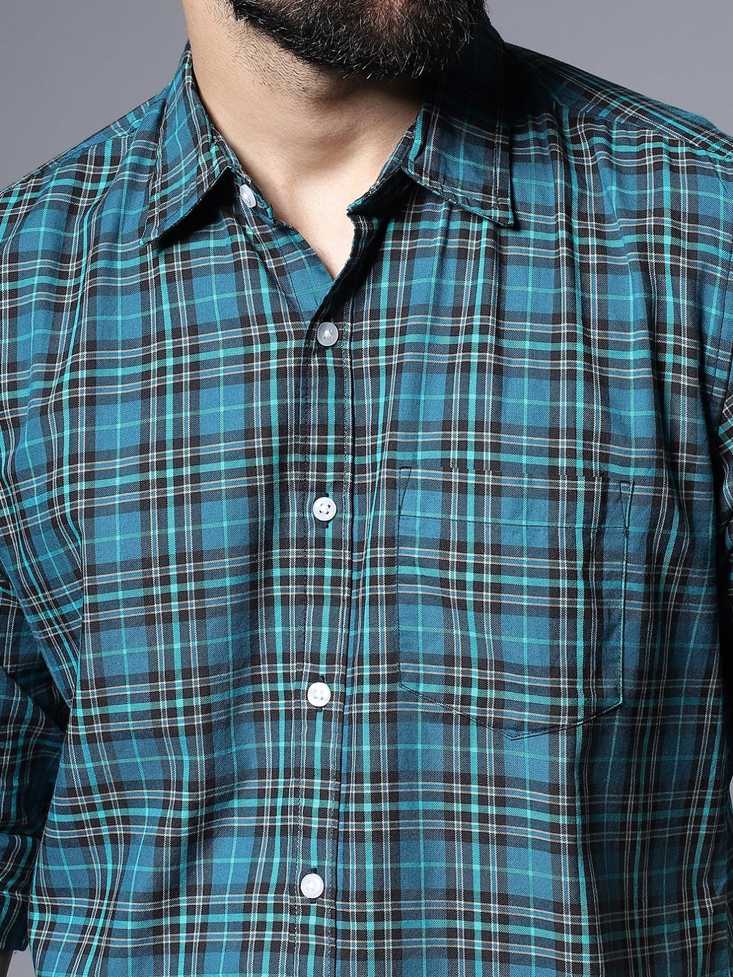 Tartan Checked Cotton Casual Shirt
