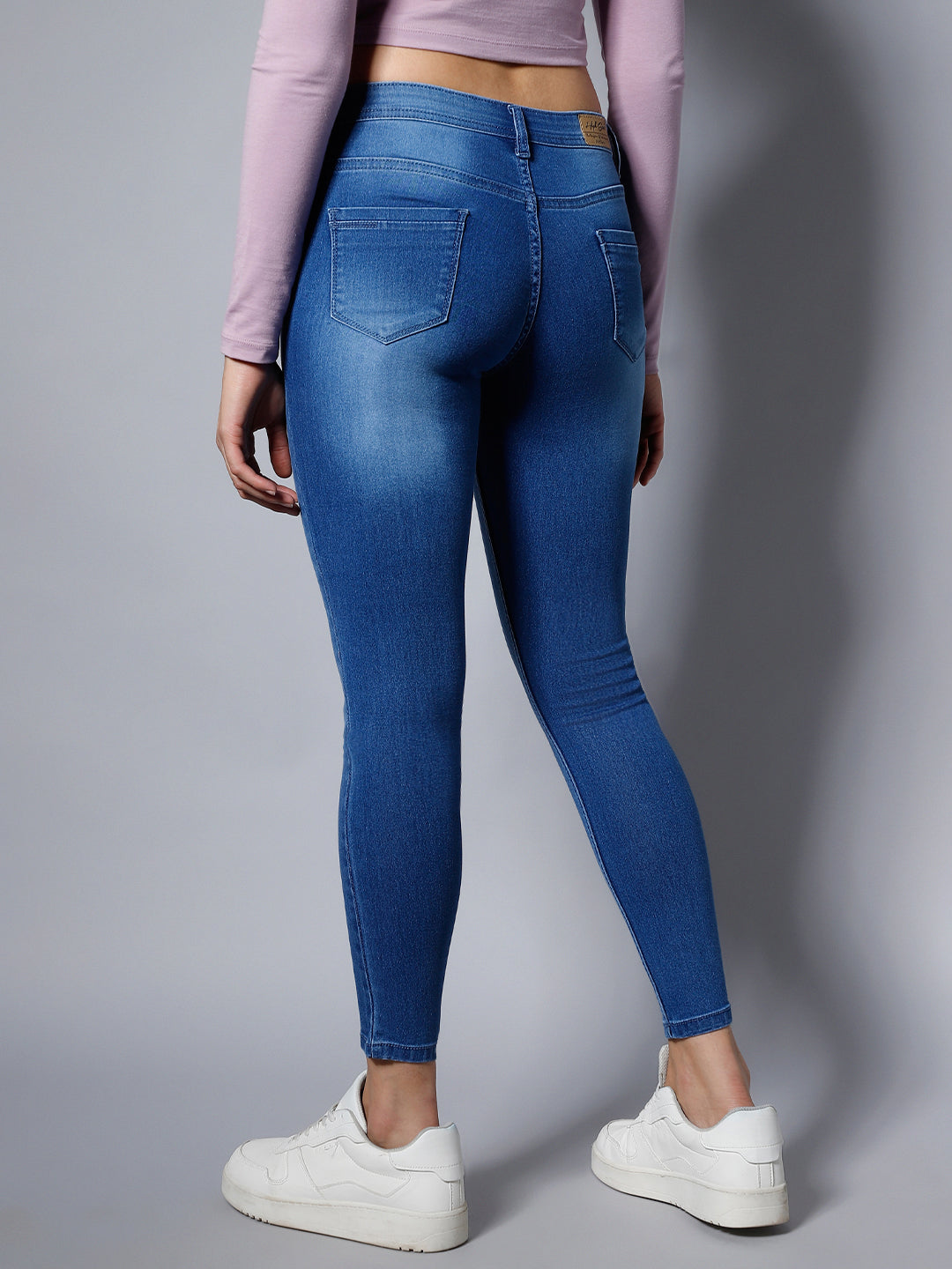 Women Blue Slim Fit Mid-Rise Clean Look Stretchable Jeans