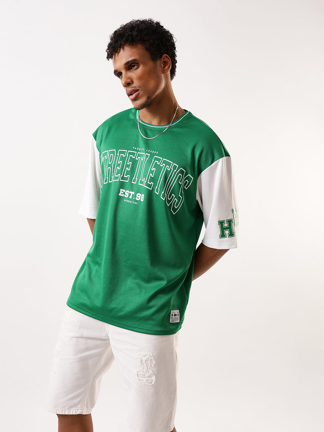 Hubberholme Men Typography Printed Round Neck Oversized T-shirt